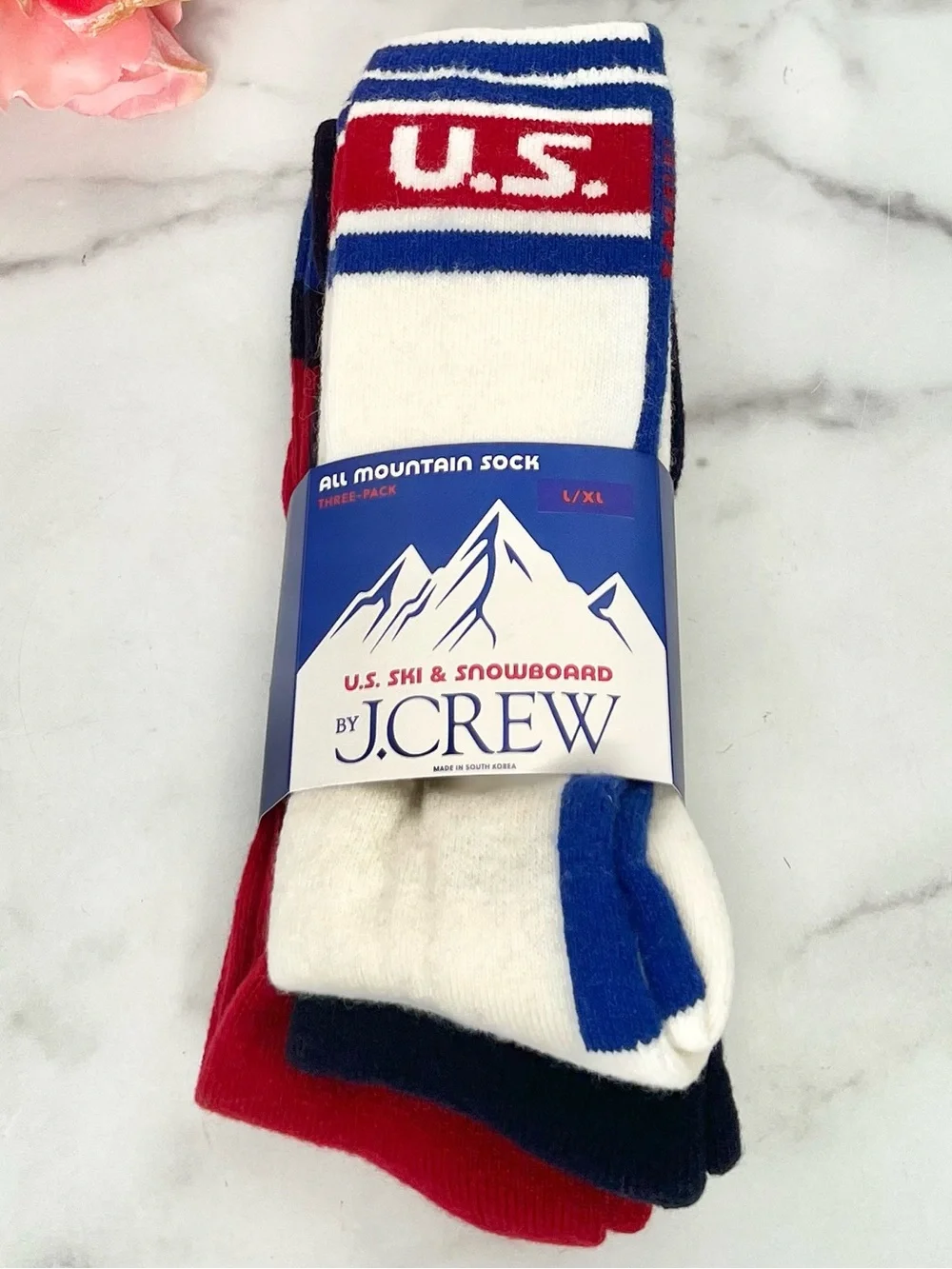 ❗️NWT❗️U.S. SKI & SNOWBOARD BY J.CREW ALL MOUNTAIN CREW SOCKS 3-PACK NWT L/XL